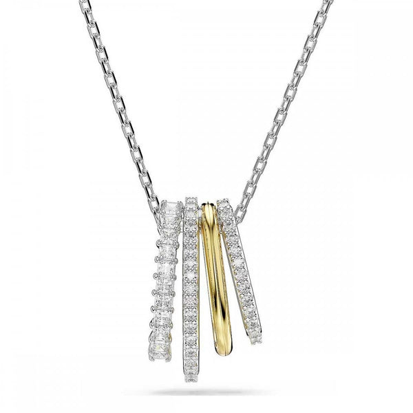 Swarovski Hyperbola Mixed Cut Gold Toned Multi Drop Necklace