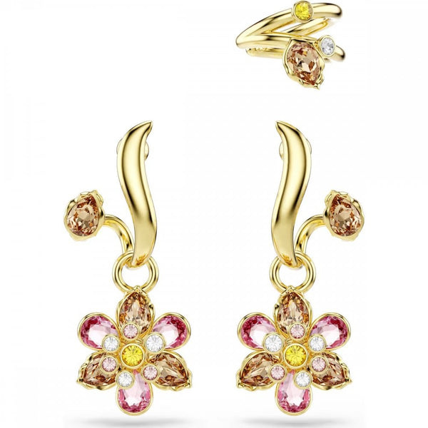 Swarovski Idyllia Flower Ear Drops & Ear Cuff