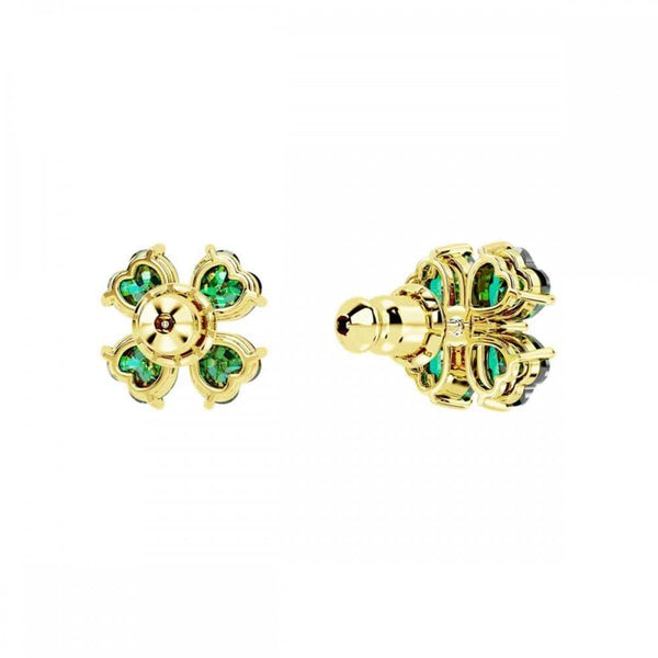 Swarovski Idyllia Gold Plated Clover Green Earrings