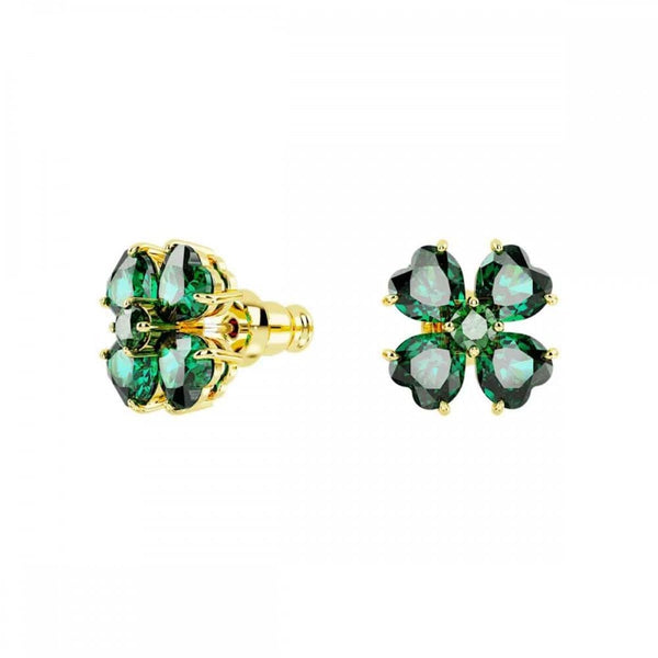 Swarovski Idyllia Gold Plated Clover Green Earrings