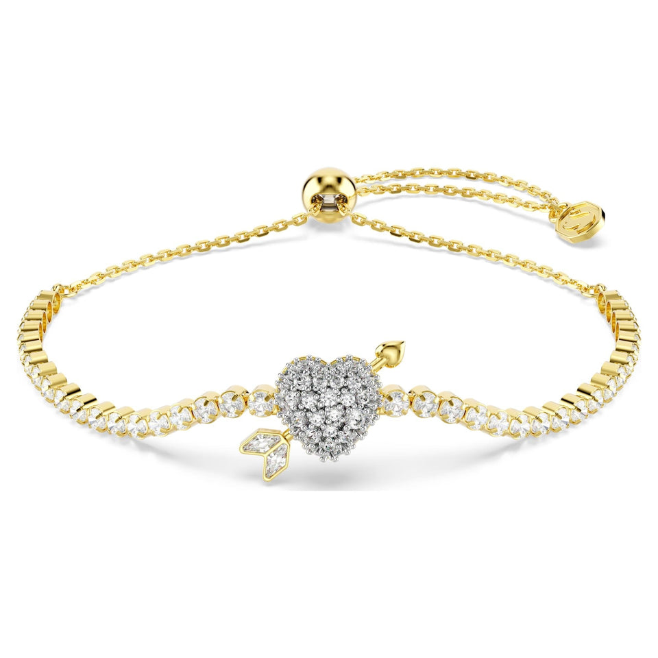 Swarovski Idyllia Gold Tone Heart & Arrow Adjustable Bracelet