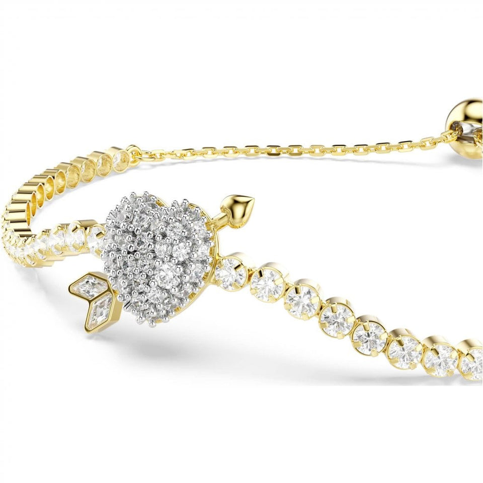 Swarovski Idyllia Gold Tone Heart & Arrow Adjustable Bracelet