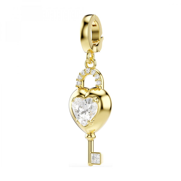 Swarovski Idyllia Gold Tone Heart & Key Pendant