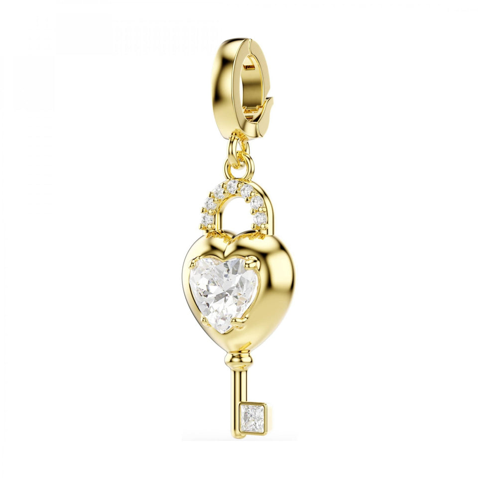 Swarovski Idyllia Gold Tone Heart & Key Pendant