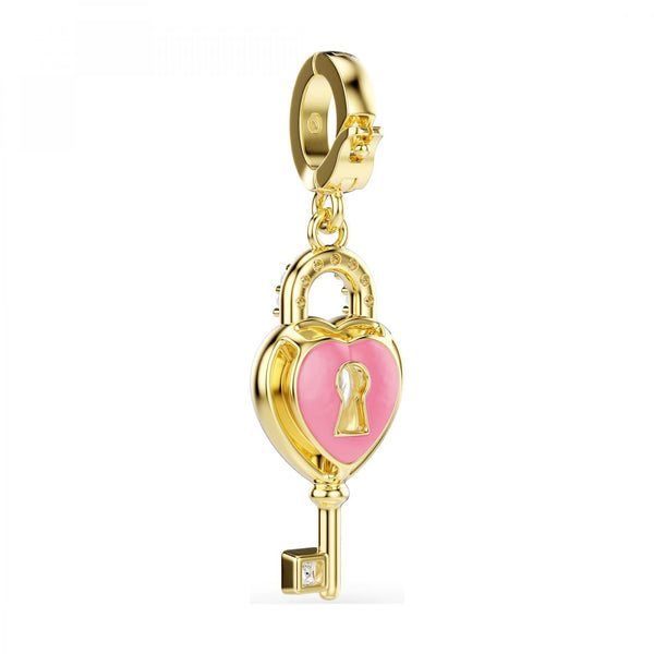 Swarovski Idyllia Gold Tone Heart & Key Pendant