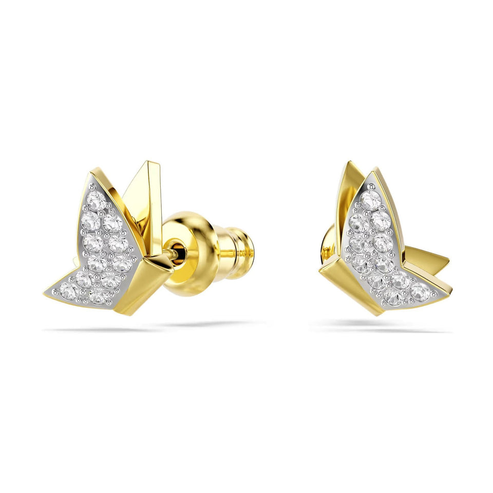 Swarovski Idyllia Lilia Gold Plated Butterfly Stud Earrings