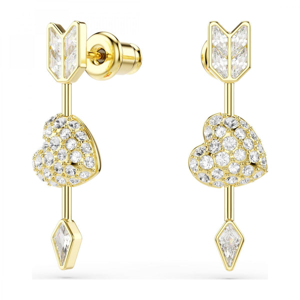 Swarovski Idyllia Reversible Gold Tone Heart & Arrow Earring Studs