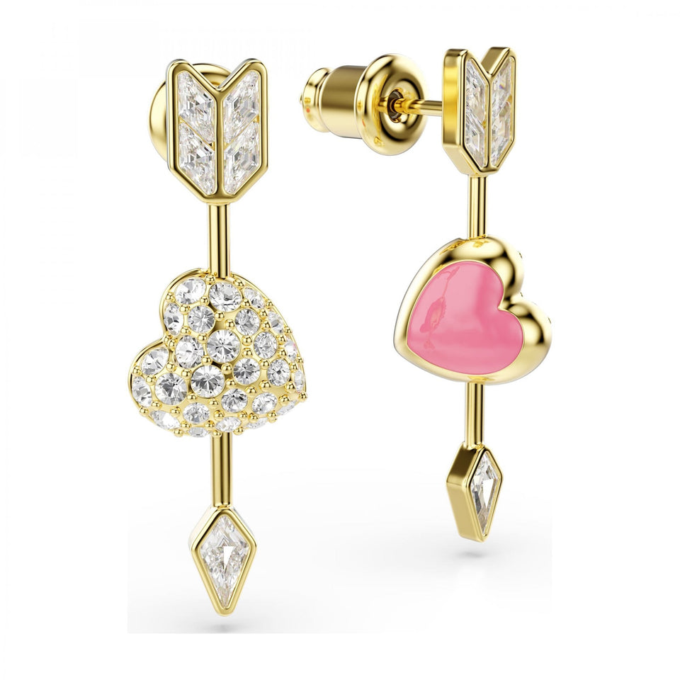 Swarovski Idyllia Reversible Gold Tone Heart & Arrow Earring Studs