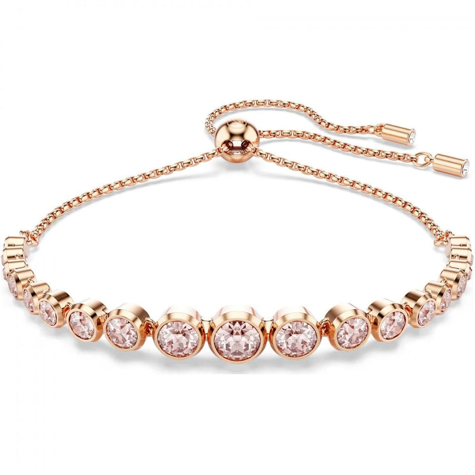 Swarovski Imber Mixed Round Cut Rose Toned Slider Bracelet