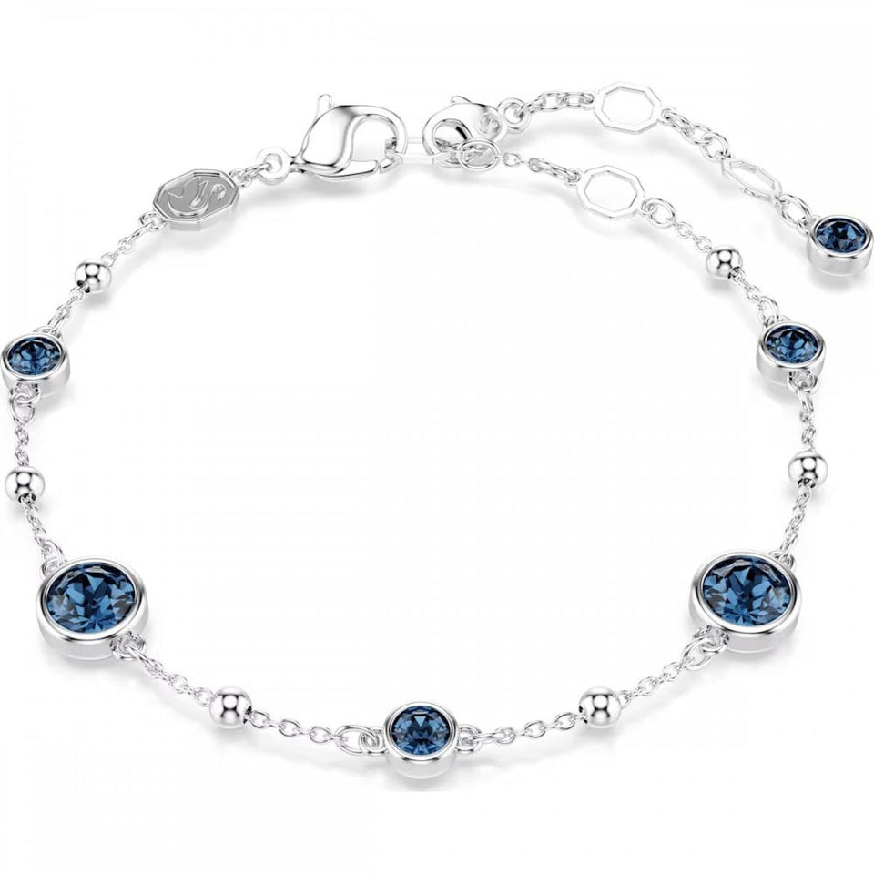 Swarovski Imber Round Cut Blue Stone Station Bracelet