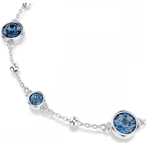 Swarovski Imber Round Cut Blue Stone Station Bracelet