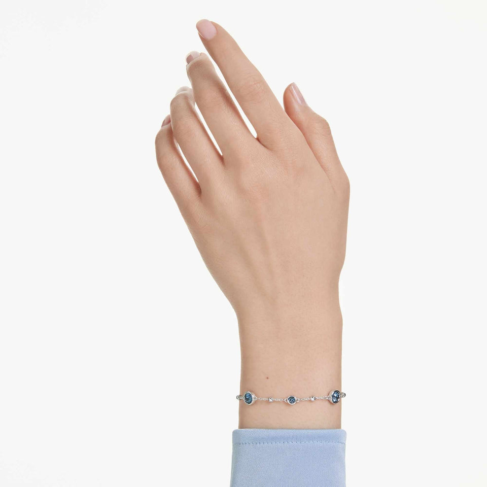 Swarovski Imber Round Cut Blue Stone Station Bracelet