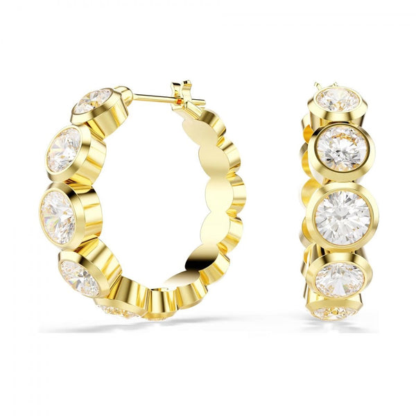 Swarovski Imber Round Cut Gold Plated Hoop Earrings