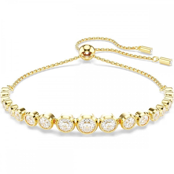 Swarovski Imber Round Cut Gold Plated Slider Bracelet