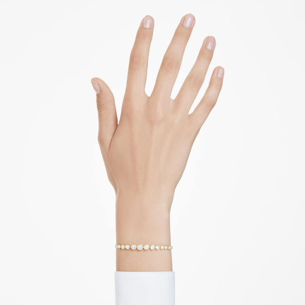 Swarovski Imber Round Cut Gold Plated Slider Bracelet