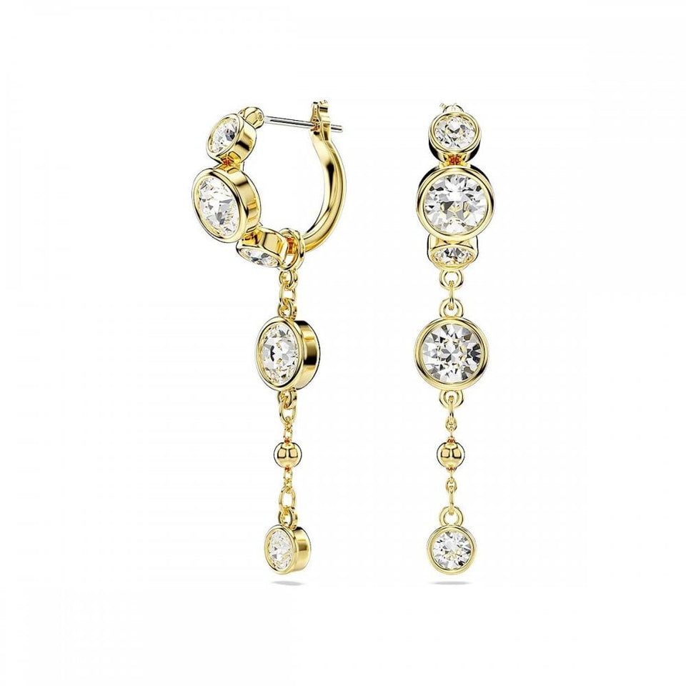 Swarovski Imber Round Cut Gold Plated Stone Set Drop Earrings
