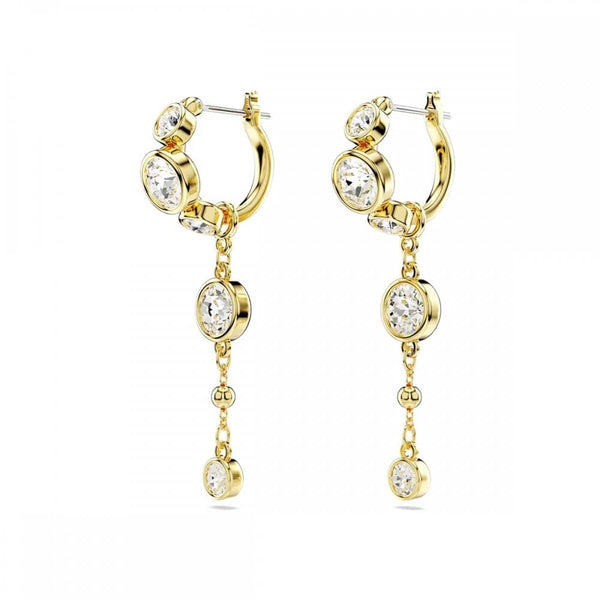 Swarovski Imber Round Cut Gold Plated Stone Set Drop Earrings