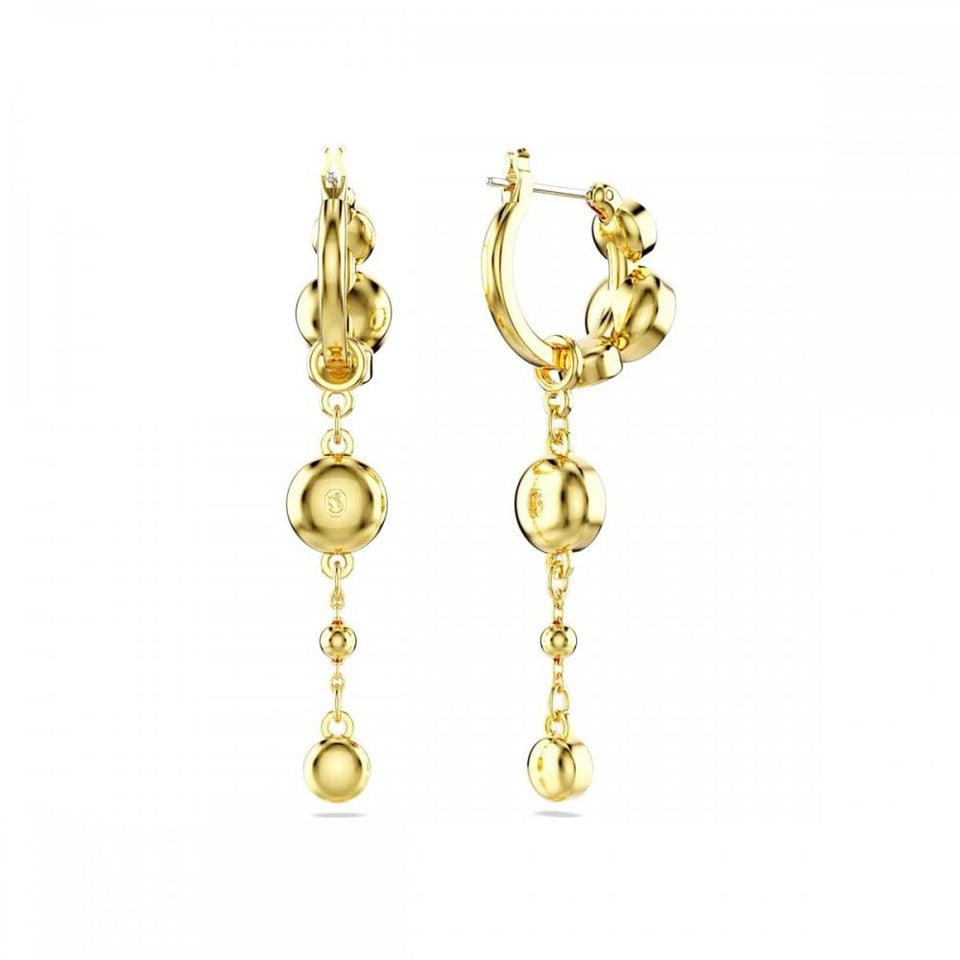 Swarovski Imber Round Cut Gold Plated Stone Set Drop Earrings