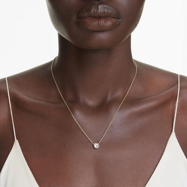 Swarovski Imber Round Cut Gold Plated Stone Set Necklace