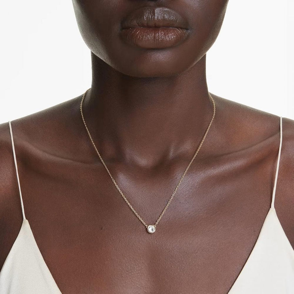 Swarovski Imber Round Cut Gold Plated Stone Set Necklace