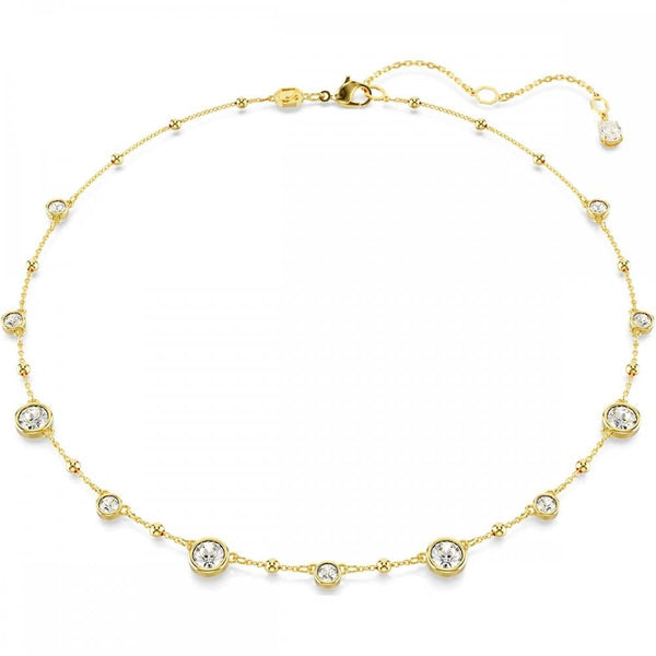 Swarovski Imber Round Cut Gold Plated Stone Set Necklace