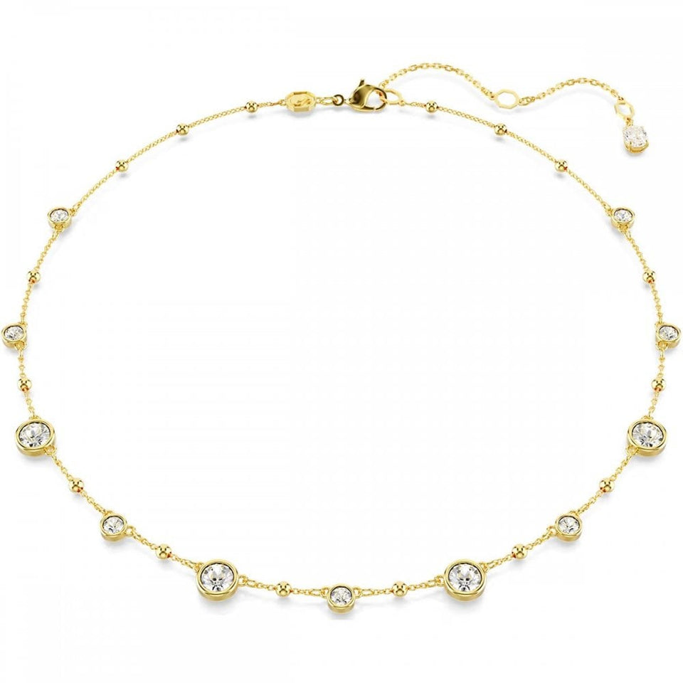 Swarovski Imber Round Cut Gold Plated Stone Set Necklace