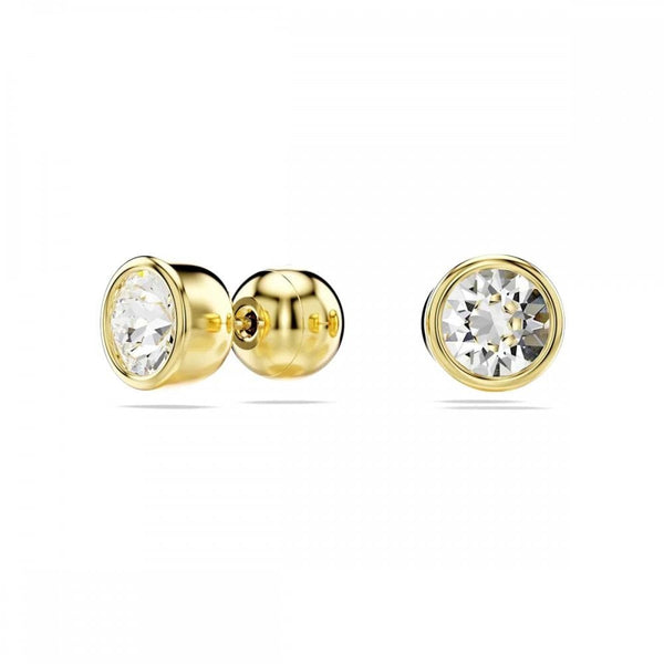 Swarovski Imber Round Cut Gold Plated Stone Set Stud Earrings