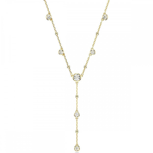 Swarovski Imber Round Cut Gold Plated Stone Set 'Y' Necklace