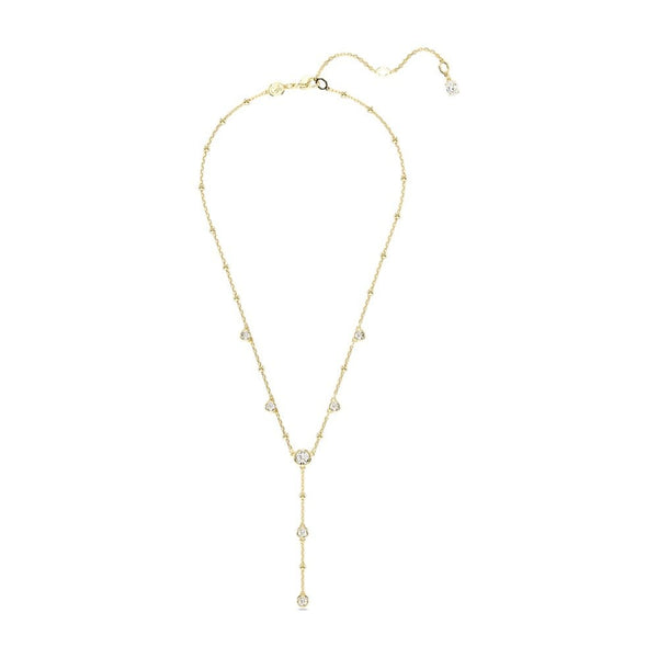 Swarovski Imber Round Cut Gold Plated Stone Set 'Y' Necklace