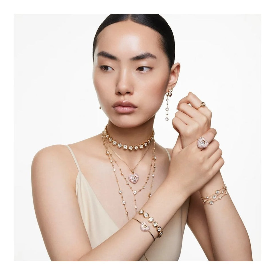 Swarovski Imber Round Cut Gold Plated Stone Set 'Y' Necklace