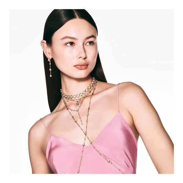 Swarovski Imber Round Cut Gold Plated Stone Set 'Y' Necklace