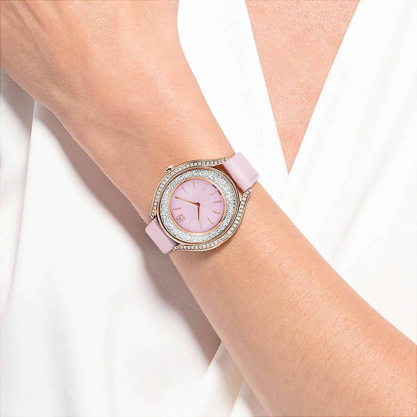 Swarovski Ladies Crystalline Aura Pink Strap Watch