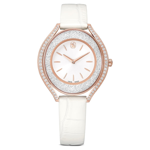 Swarovski Ladies Crystalline Aura White Strap Watch