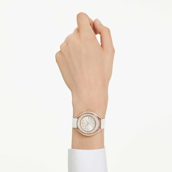 Swarovski Ladies Crystalline Aura White Strap Watch