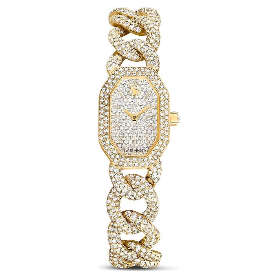 Swarovski Ladies Dextera Gold Tone Stone Set Chain Watch