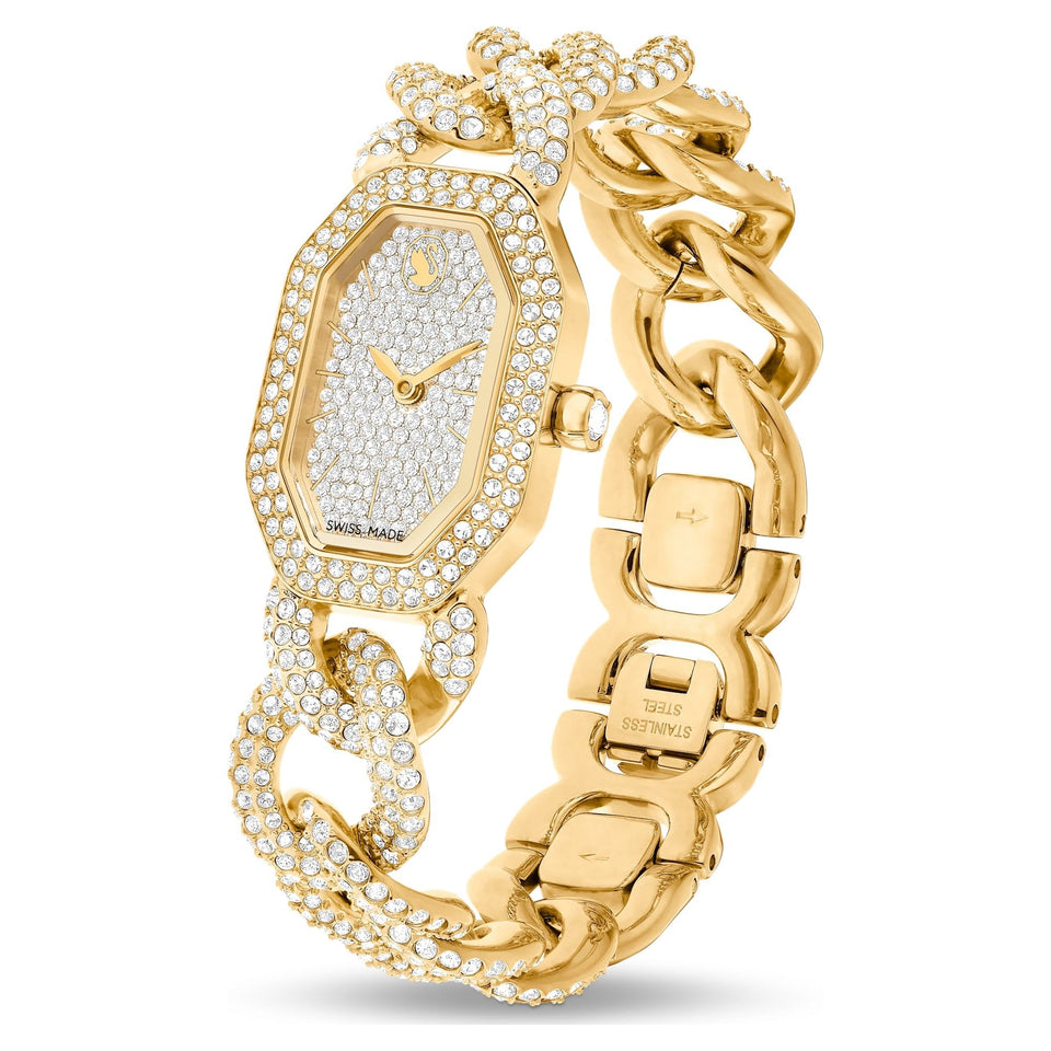 Swarovski Ladies Dextera Gold Tone Stone Set Chain Watch