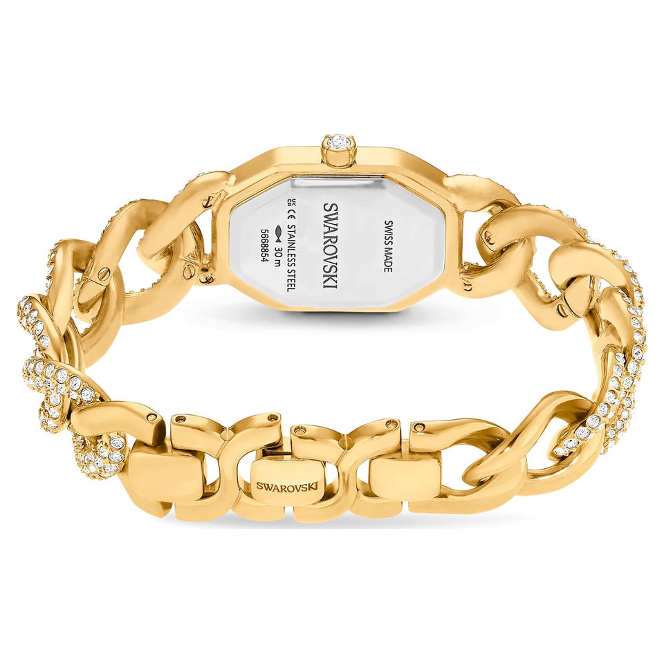 Swarovski Ladies Dextera Gold Tone Stone Set Chain Watch