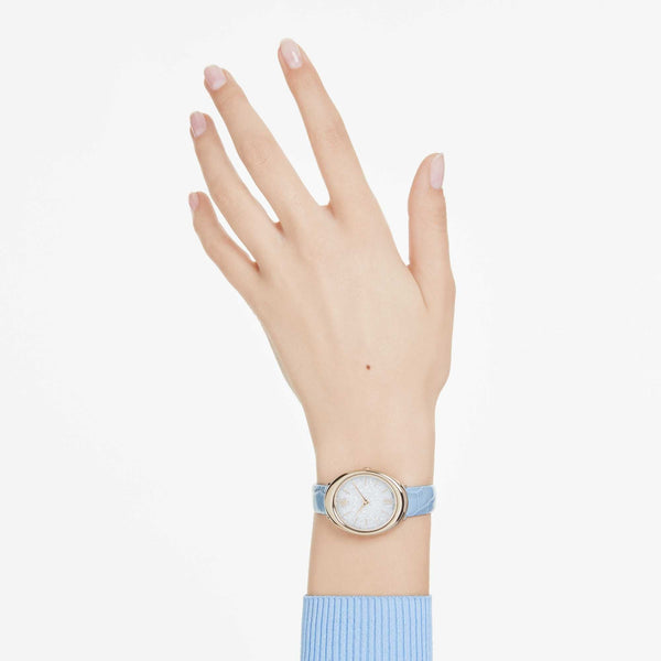 Swarovski Ladies Imber Baby Blue Leather Strap Watch