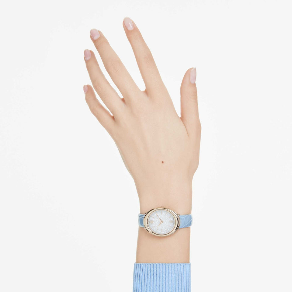 Swarovski Ladies Imber Baby Blue Leather Strap Watch