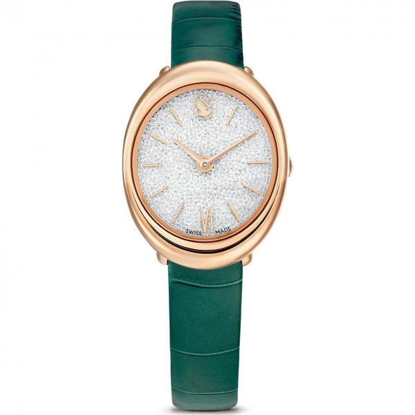 Swarovski Ladies Imber Green Leather Strap Watch