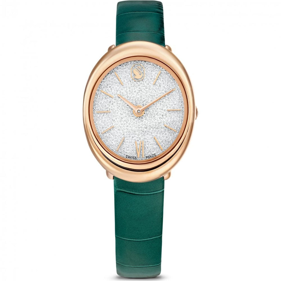 Swarovski Ladies Imber Green Leather Strap Watch