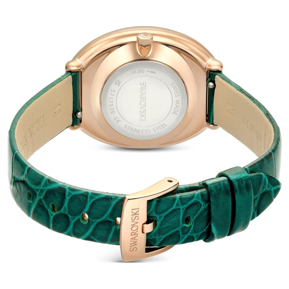 Swarovski Ladies Imber Green Leather Strap Watch