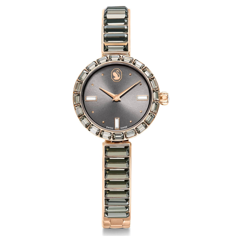 Swarovski Ladies Matrix Grey & Rose Bangle Watch