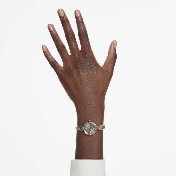 Swarovski Ladies Matrix Grey & Rose Bangle Watch