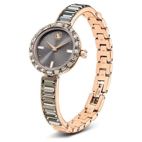 Swarovski Ladies Matrix Grey & Rose Bangle Watch