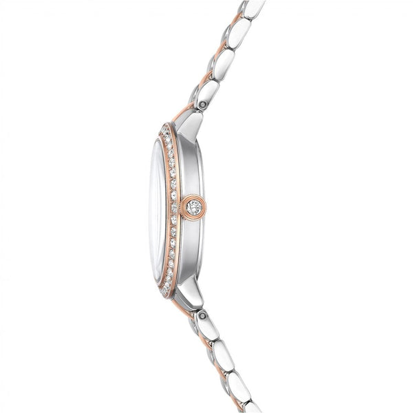 Swarovski Ladies Matrix Silver & Rose 3-Link Watch