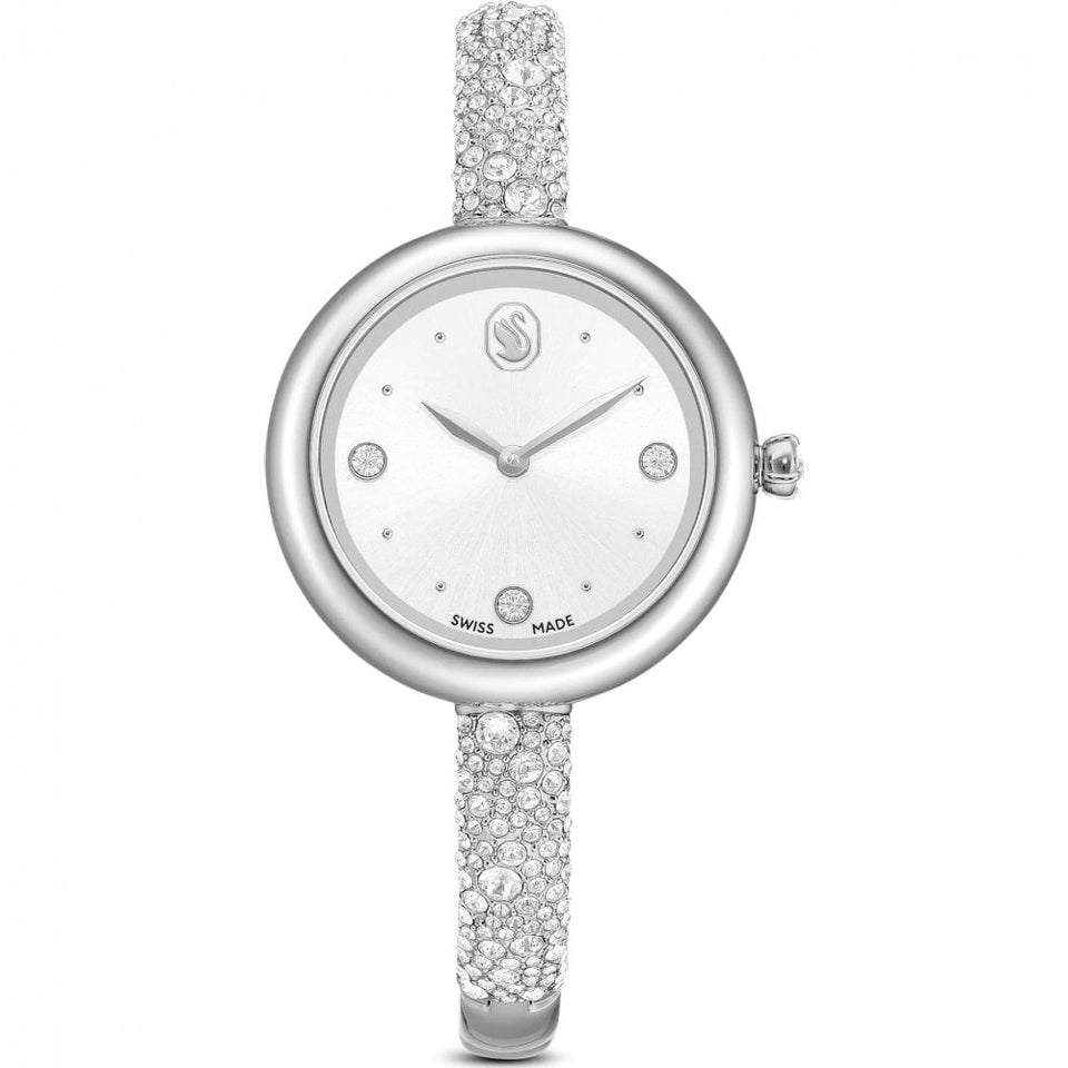 Swarovski Ladies Sublima Silver Tone Bangle Watch