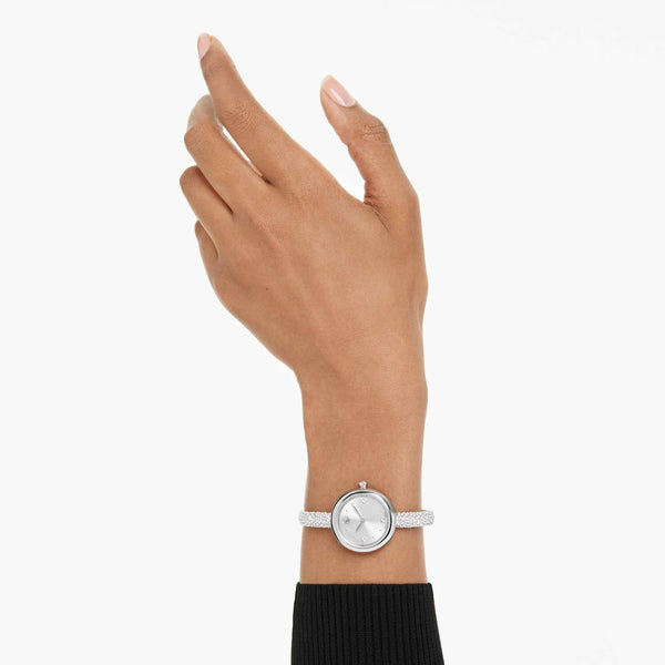 Swarovski Ladies Sublima Silver Tone Bangle Watch