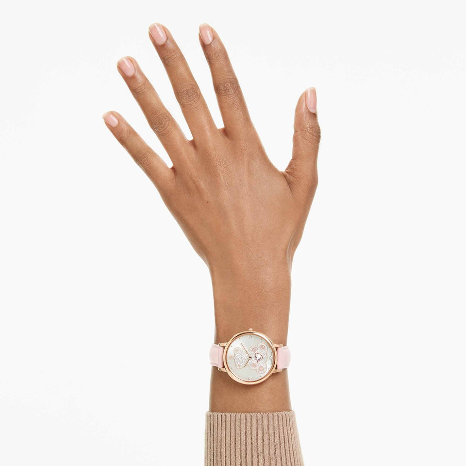Swarovski Ladies Teddy Rose Tone Pink Strap Watch