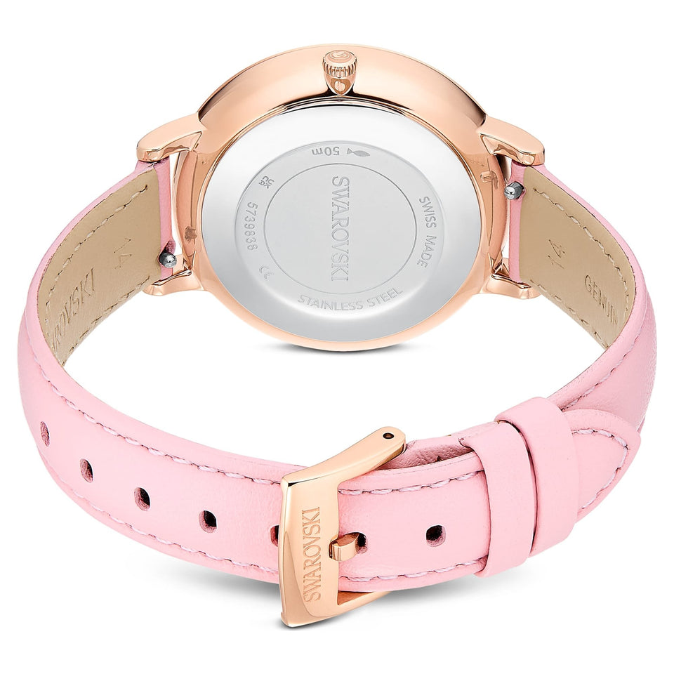Swarovski Ladies Teddy Rose Tone Pink Strap Watch